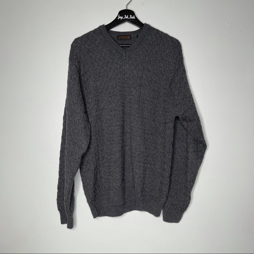 Metropolitan By Lord & Taylor 100% Wool V Neck